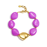 Beaded bracelet with organically shaped statement bead