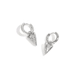 Earrings with structured hanging heart