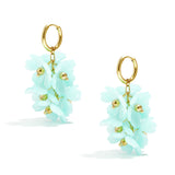 Earrings with a hanging wreath of flowers