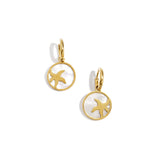 Earrings with starfish in circle