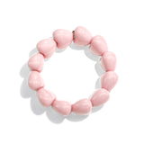 Bracelet with chunky heart beads