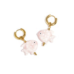 Earrings with fish charm