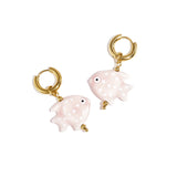 Earrings with fish charm