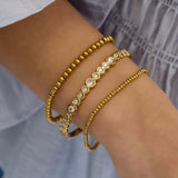 Bangle bracelet round stones