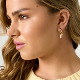 Earrings with beads and coin charm