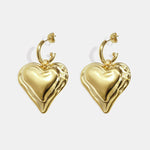 Earrings with large hanging heart