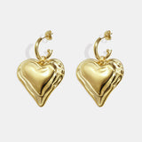 Earrings with large hanging heart