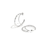 Double hoop earrings with twisted effect