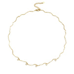Necklace with zigzag pattern and stones