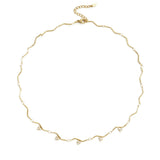 Necklace with zigzag pattern and stones
