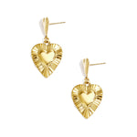 Earrings with heart-shaped pendants