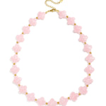Bead necklace with clover beads
